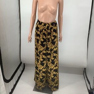 Black and Gold Patterned Pants